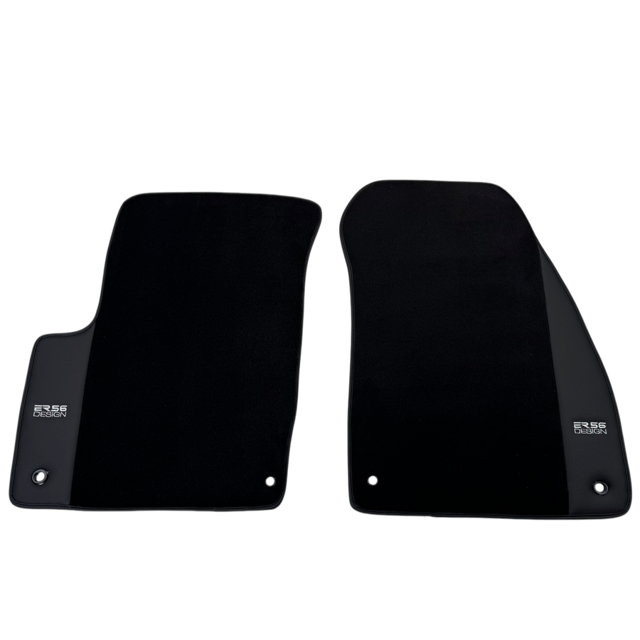 ER56 Design Black Floor Mats for Jeep Compass (2020-2024) Plug-in Hybrid with Leather