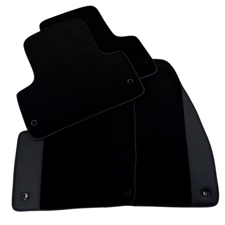 Black Floor Mats for Range Rover Evoque (2011-2015) 3/5-Doors with Leather | AutoWin