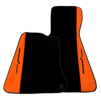Black Floor Mats For McLaren Spider with Orange Alcantara Leather