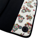 Black Car Floor Mats for Lamborghini Urus (2018-2026) with Floral Skull Design Borders