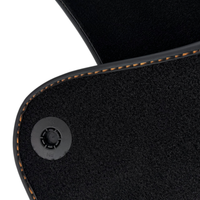 Black Floor Mats For McLaren Spider with Orange Alcantara Leather