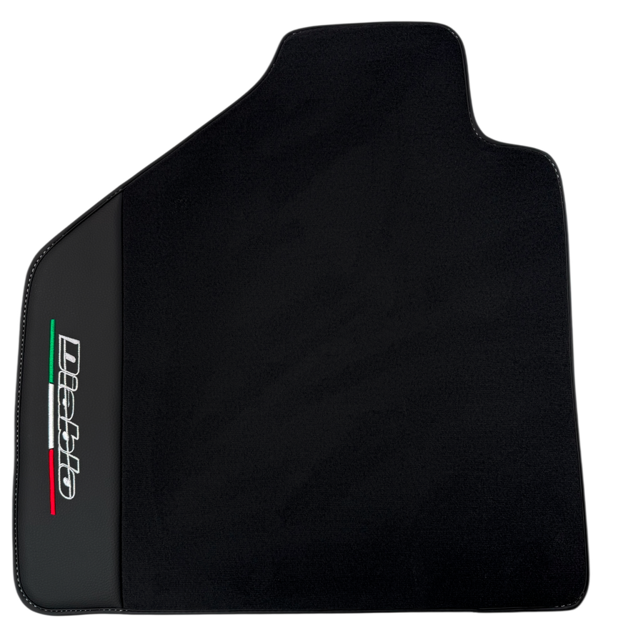 Black Floor Mats Lamborghini Diablo 1990-2001 Carbon Fiber Leather