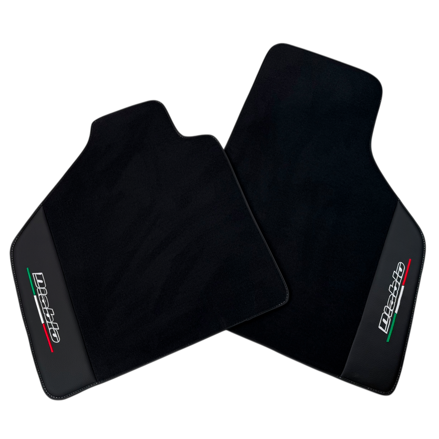 Black Floor Mats Lamborghini Diablo 1990-2001 Carbon Fiber Leather