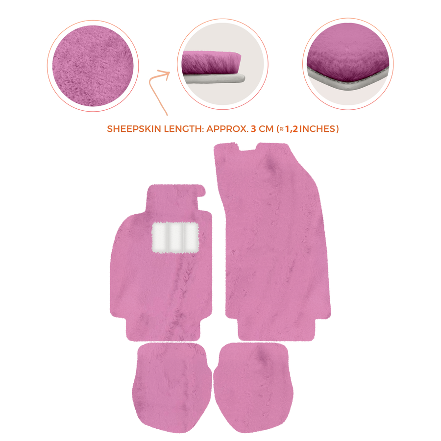 Sheepskin Floor Mats for Porsche 911 - 964 (1989-1994) - Sheepskin Length, Various Color Options