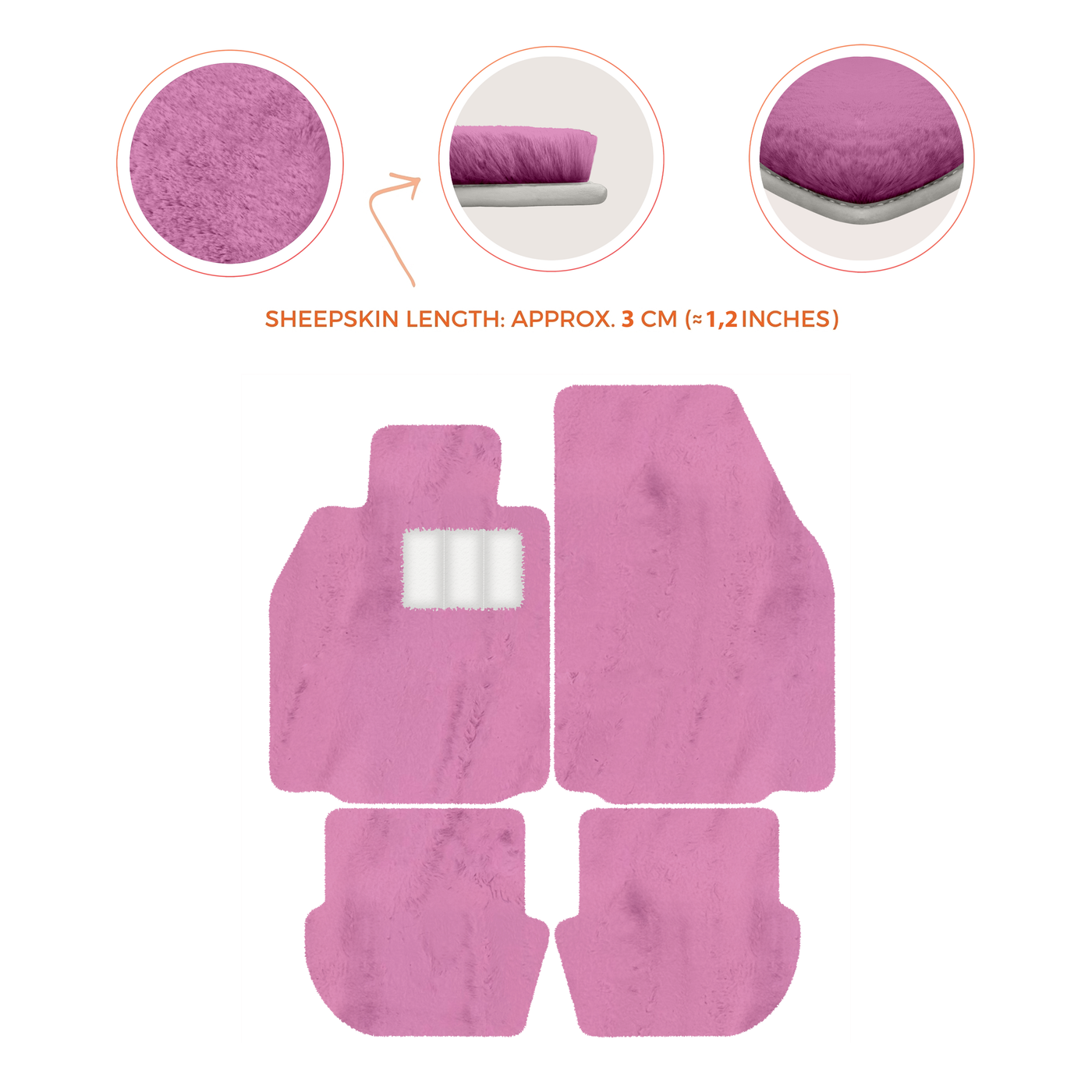 Premium Luxury Sheepskin Floor Mats for Porsche 911 (2004-2012)