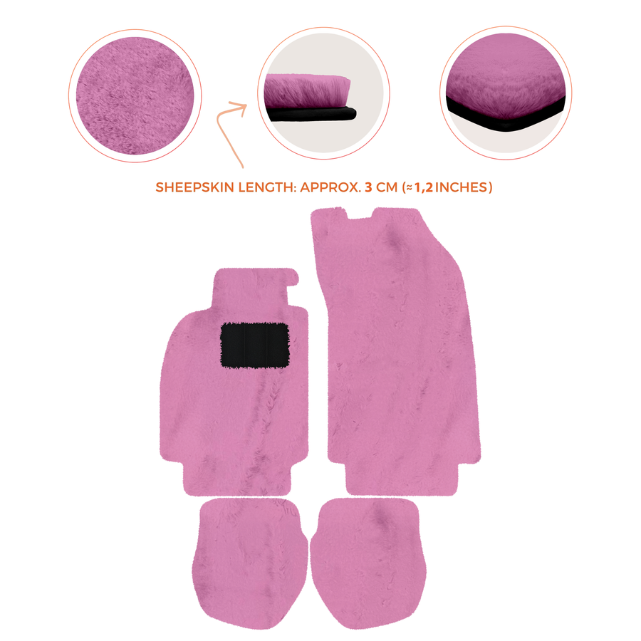 Sheepskin Floor Mats for Porsche 911 - 964 (1989-1994) - Sheepskin Length, Various Color Options