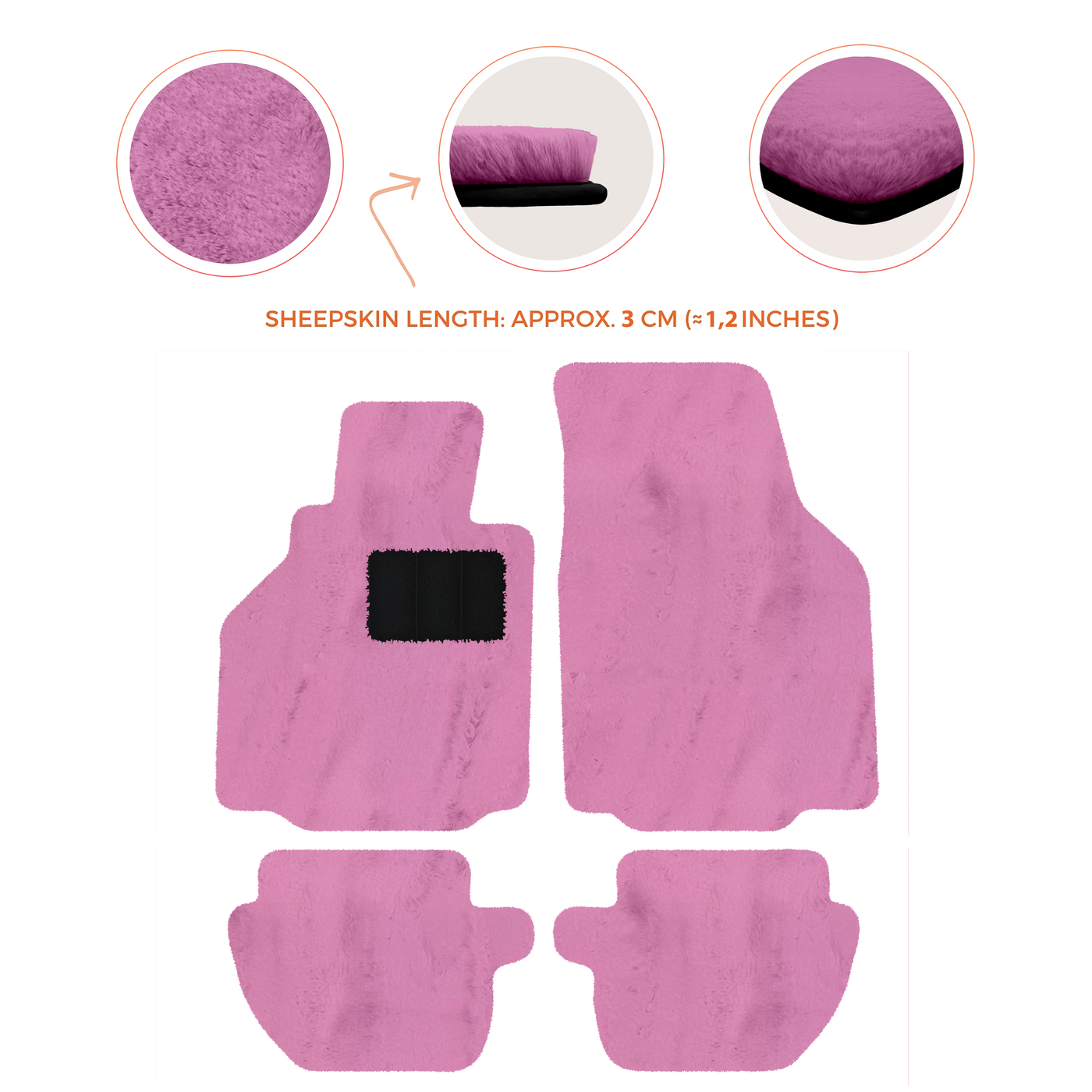 Premium Luxury Sheepskin Floor Mats for Ferrari Roma (2021-2024)