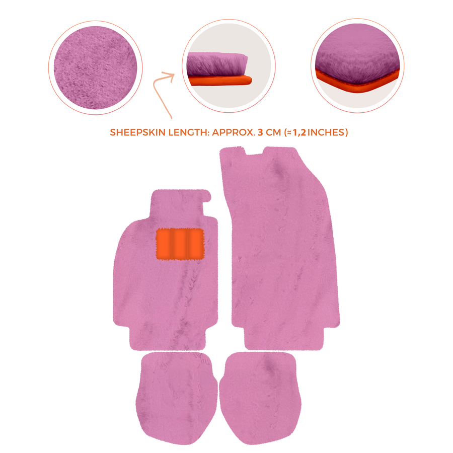 Sheepskin Floor Mats for Porsche 911 - 964 (1989-1994) - Sheepskin Length, Various Color Options