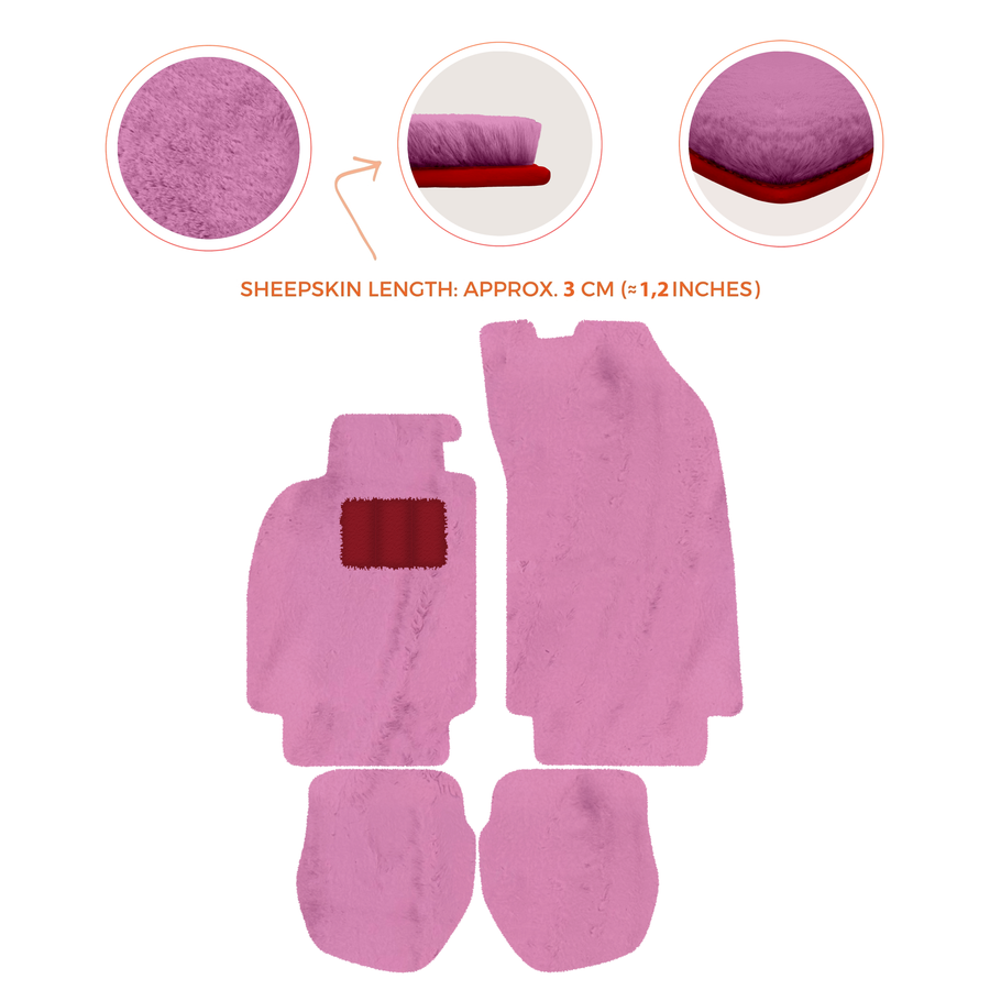 Sheepskin Floor Mats for Porsche 911 - 964 (1989-1994) - Sheepskin Length, Various Color Options