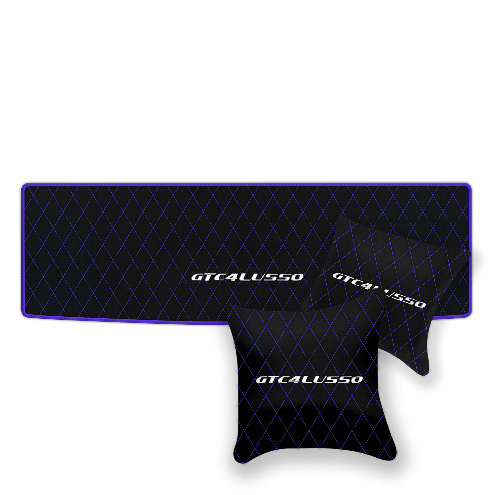 Luxury Black Leather Floor Mats for Ferrari Roma (2021-2024)