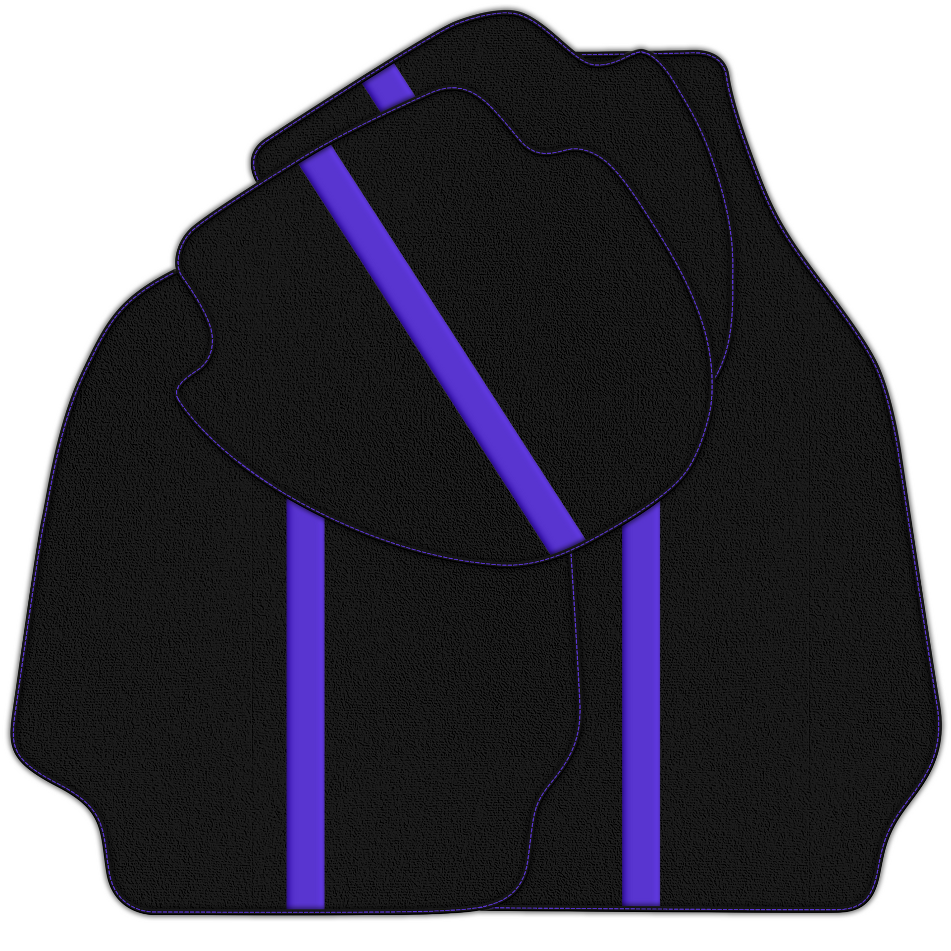 Black Floor Mats with Leather Line for Porsche Classic 911 (1963-1989) - Various Colors