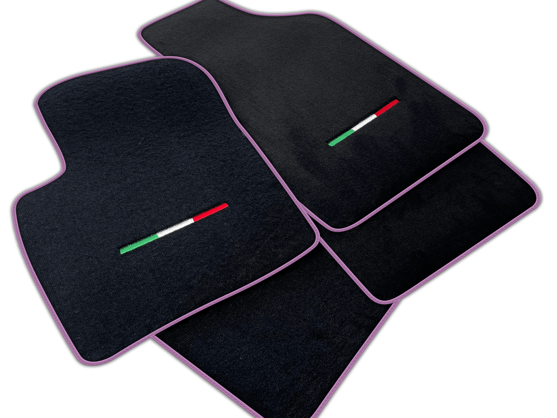 Italian Edition Black Floor Mats for Fiat 500 (2020 - 2024) Hybrid