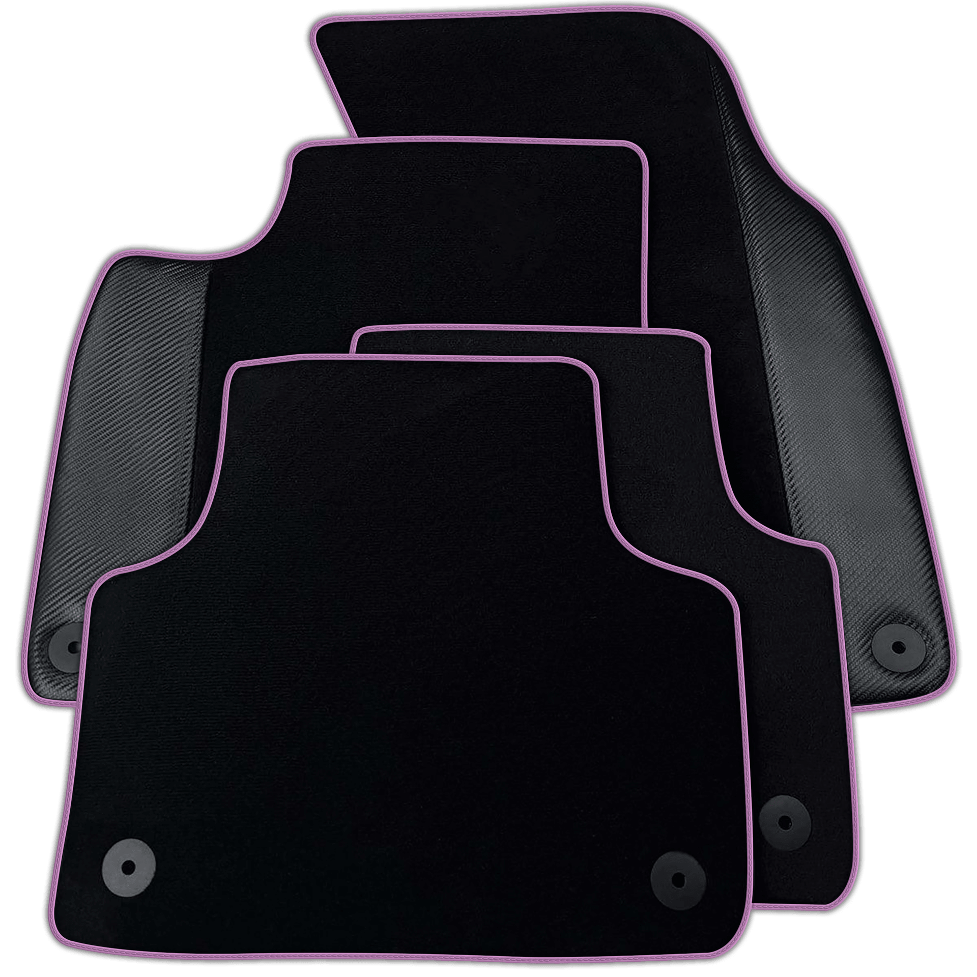 Customizable Black Carbon Leather Floor Mats for Audi A2 2000-2005 8Z | Various Trim Colors