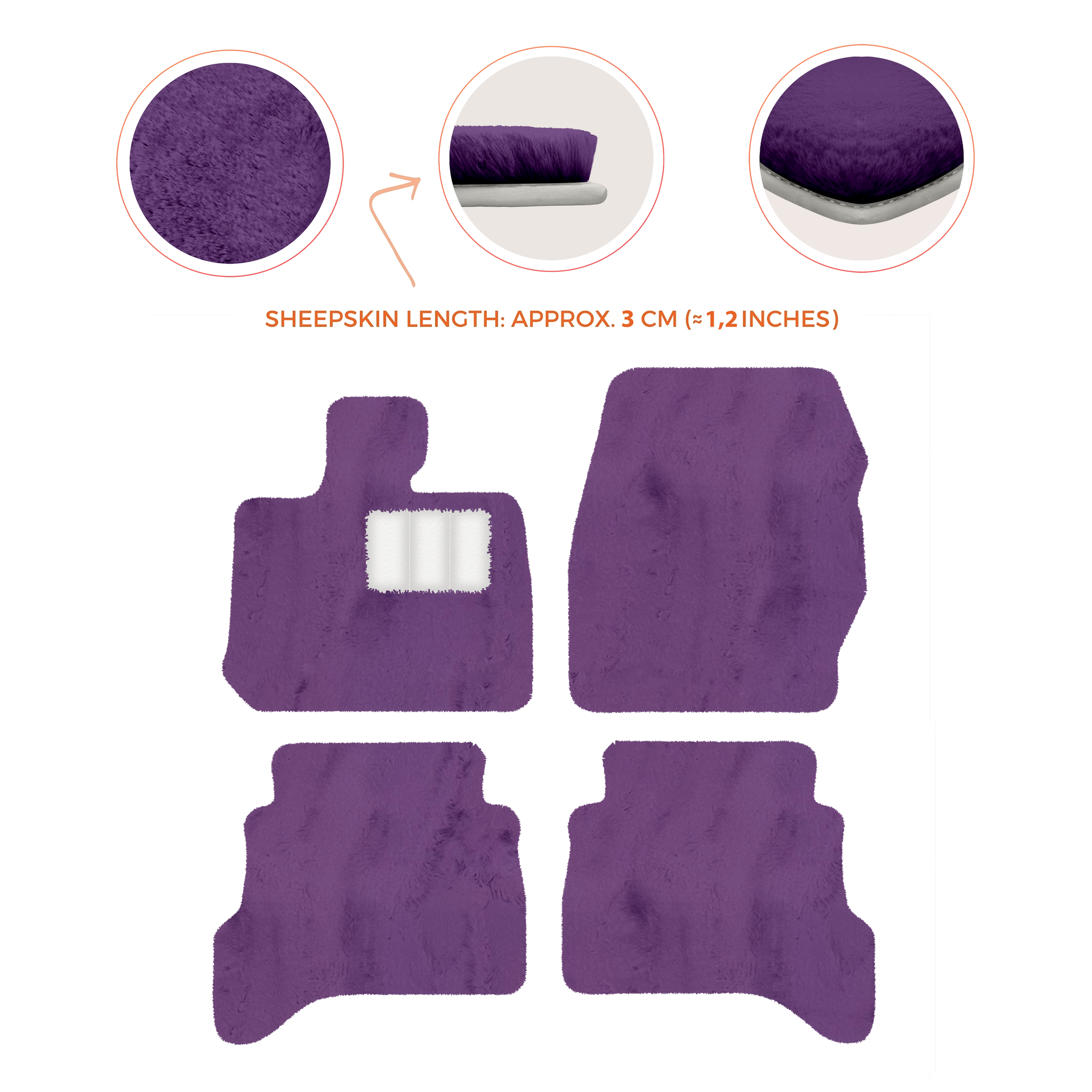 Premium Sheepskin Floor Mats for Land Rover Defender 90 (2007-2020)