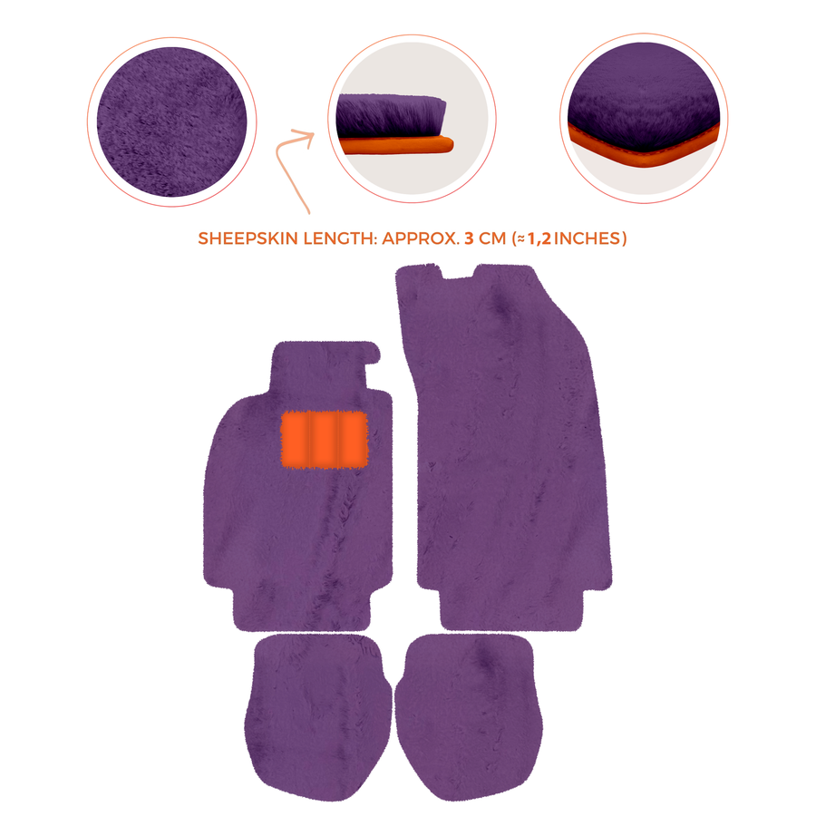 Sheepskin Floor Mats for Porsche 911 - 964 (1989-1994) - Sheepskin Length, Various Color Options