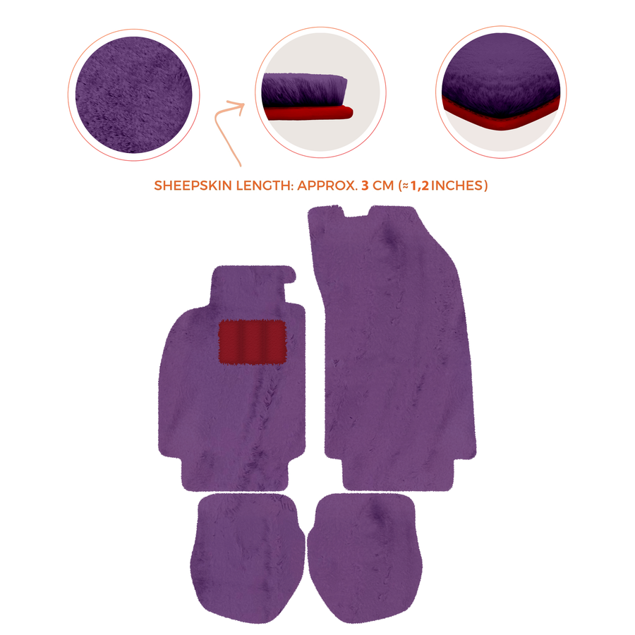 Sheepskin Floor Mats for Porsche 911 - 964 (1989-1994) - Sheepskin Length, Various Color Options