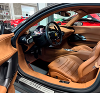 Schwarze Fußmatten für Ferrari 296 GTB (2022–2024) mit Leder