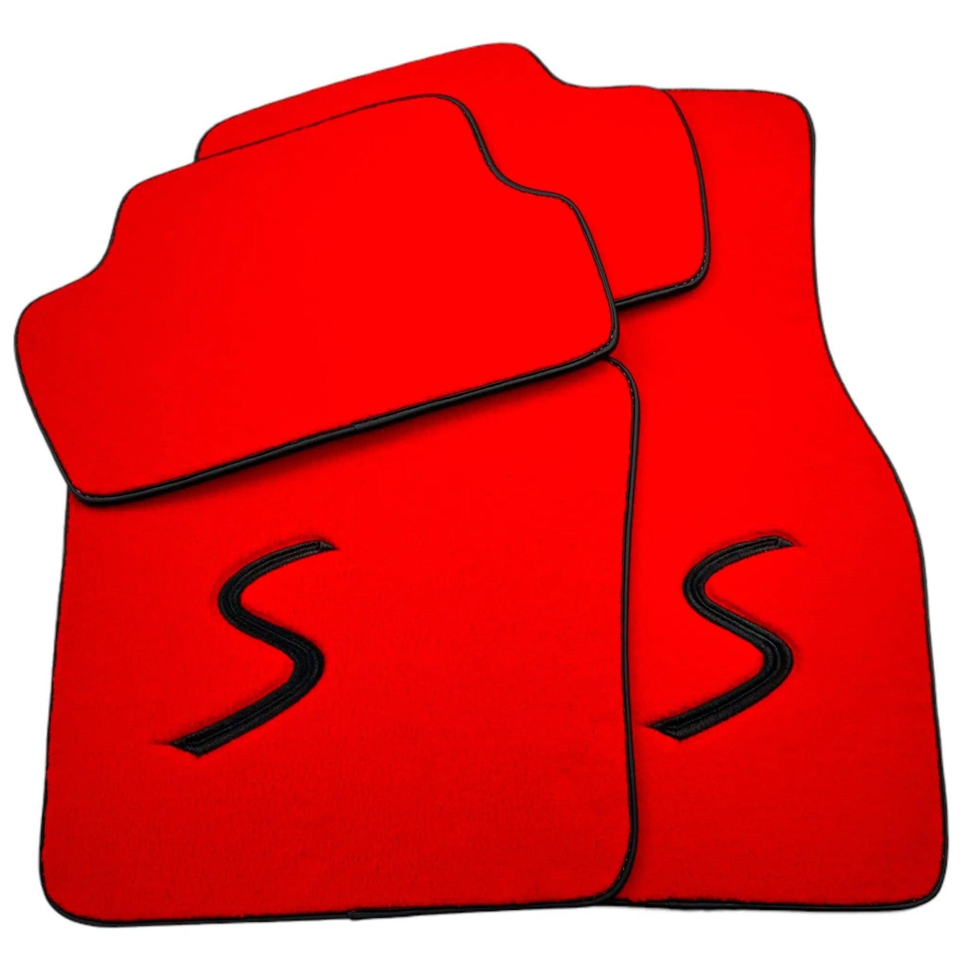 Red Floor Mats for Mini Cabrio R56 Convertible (2009-2016) - AutoWin