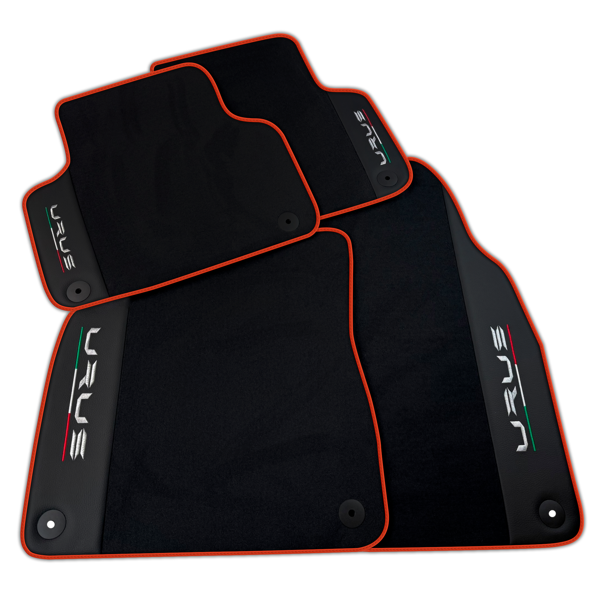 Black Floor Mats for Lamborghini Urus with Leather | Various Trim Colors