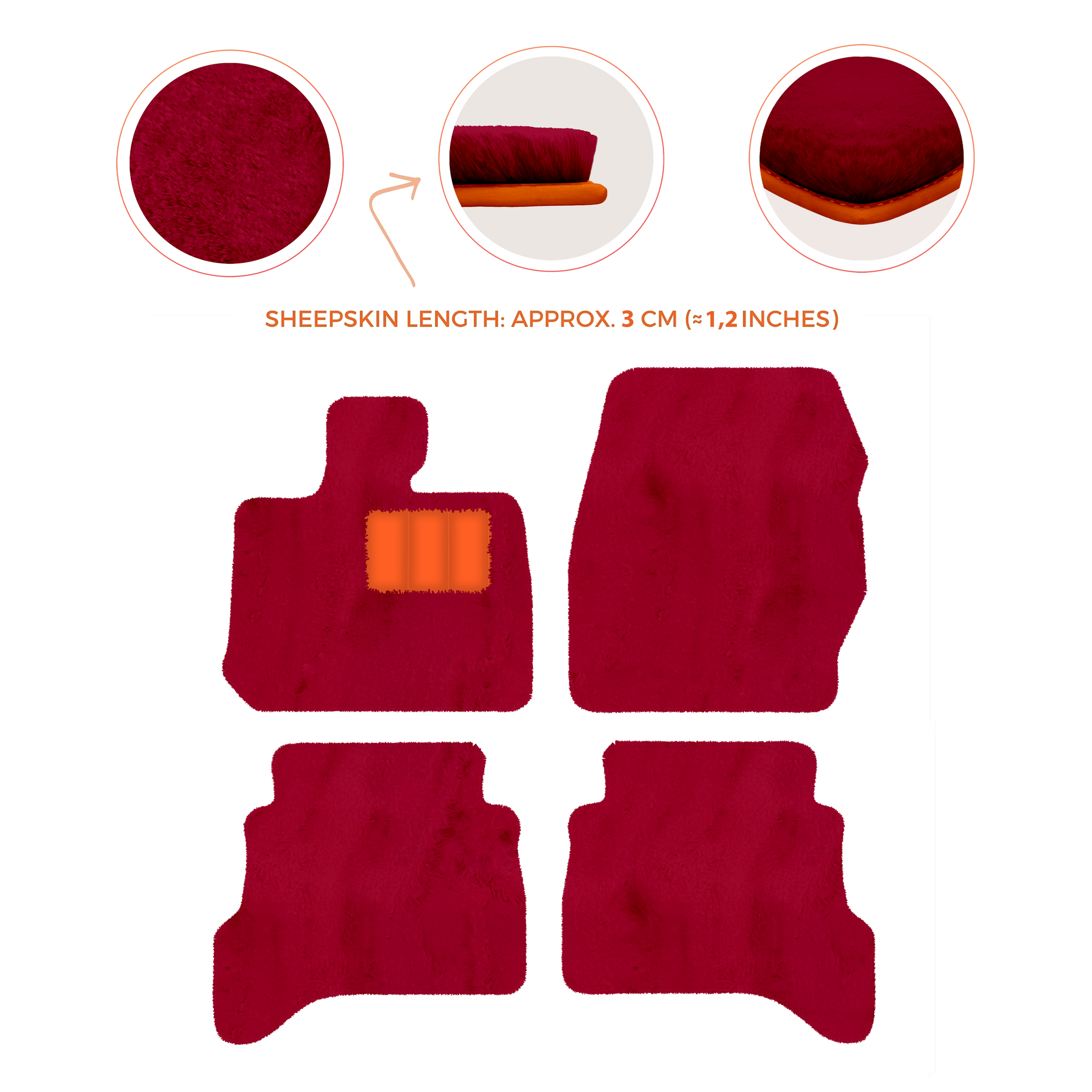 Premium Sheepskin Floor Mats for Land Rover Defender 90 (2007-2020)