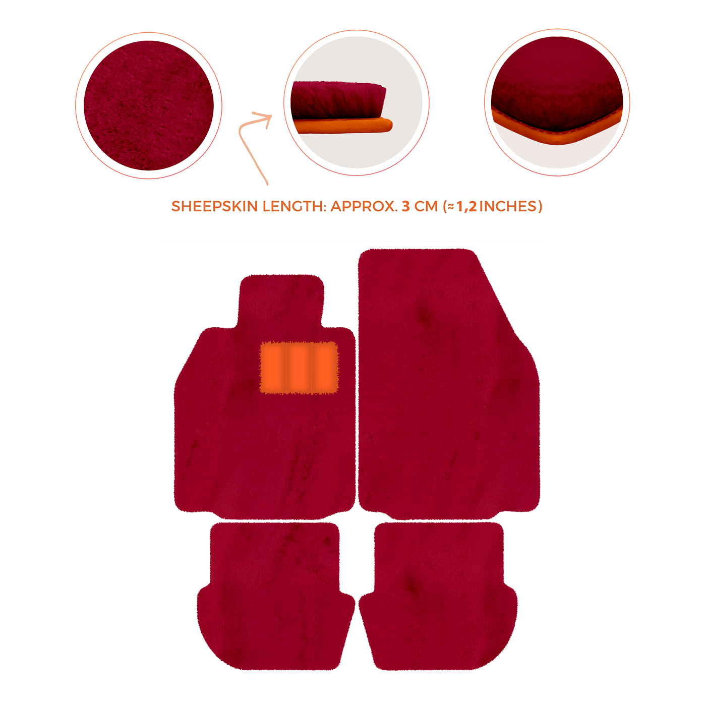 Premium Luxury Sheepskin Floor Mats for Porsche 911 (2004-2012)