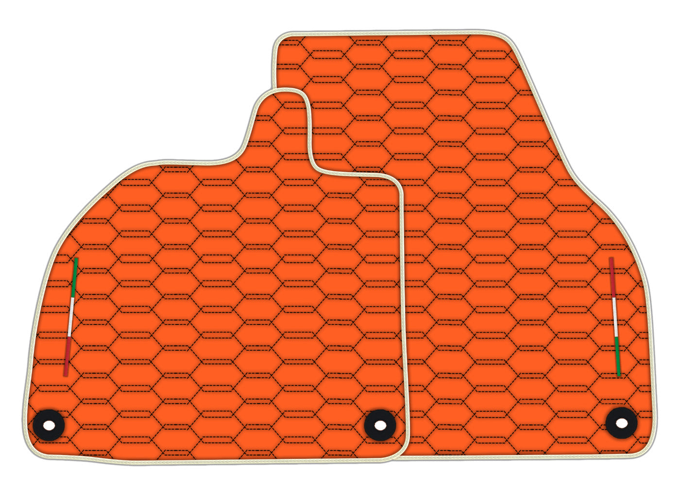 Orange Leather Floor Mats for Lamborghini Temerario (2025-2026)