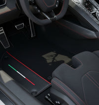 Customizable Black Floor Mats for Lamborghini Sian (2020-2022) with Carbon Fiber