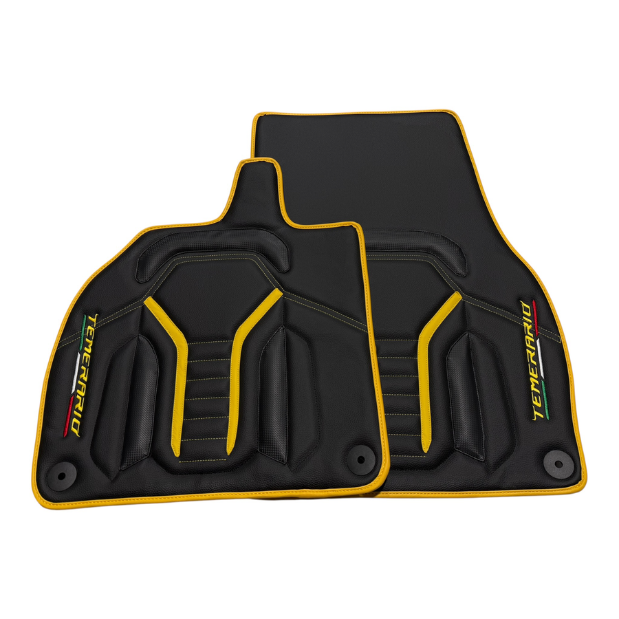 Black Leather Line Floor Mats for Lamborghini Temerario (2025-2026)
