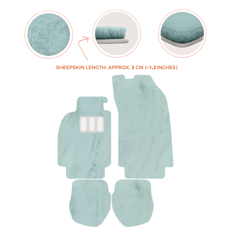 Sheepskin Floor Mats for Porsche 911 - 964 (1989-1994) - Sheepskin Length, Various Color Options