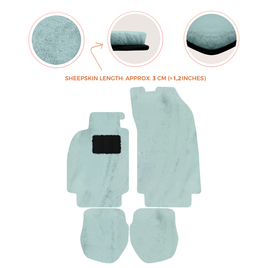 Sheepskin Floor Mats for Porsche 911 - 964 (1989-1994) - Sheepskin Length, Various Color Options