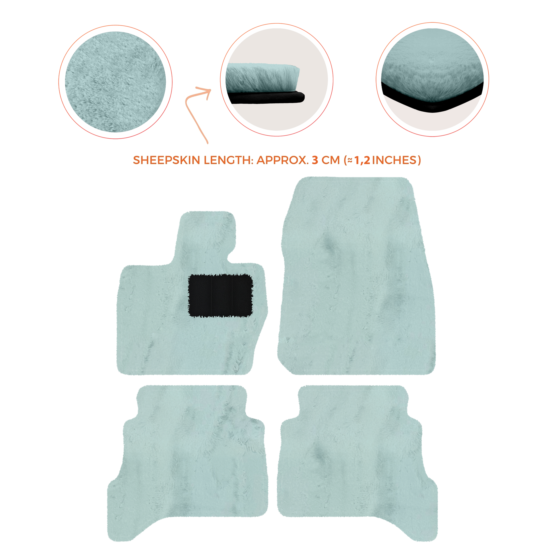 Premium Sheepskin Floor Mats for Range Rover Evoque (2015-2019)