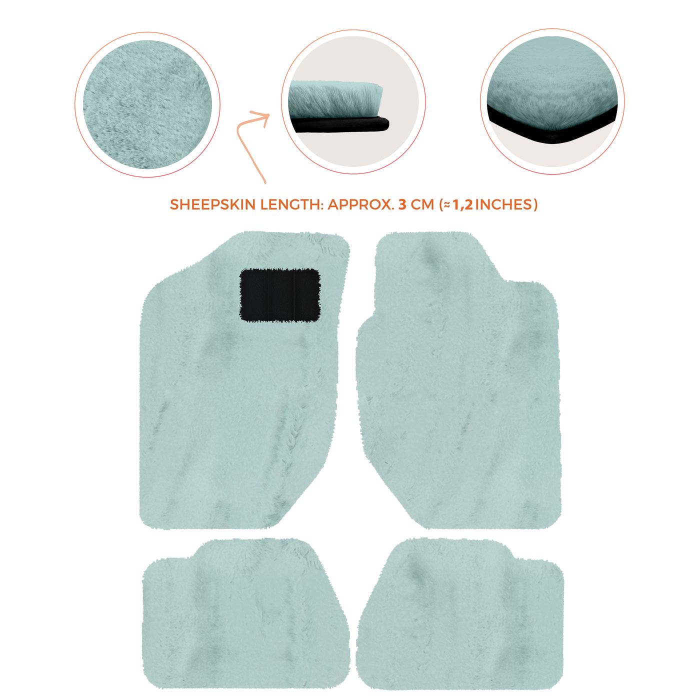 Luxury Sheepskin Floor Mats for Land Rover Discovery Sport (2015-2019)
