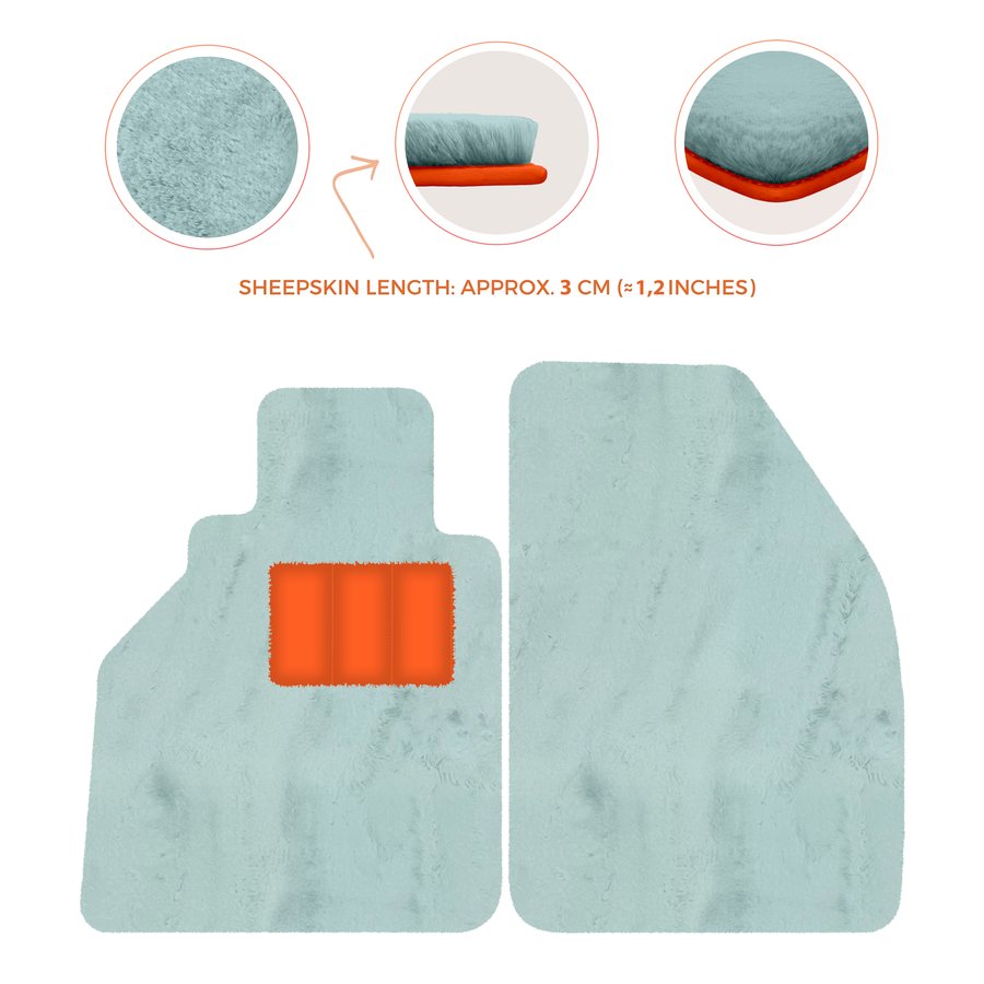 Sheepskin Floor Mats for Porsche 986 Boxster (1996-2004) - Sheepskin Length, Various Color Options