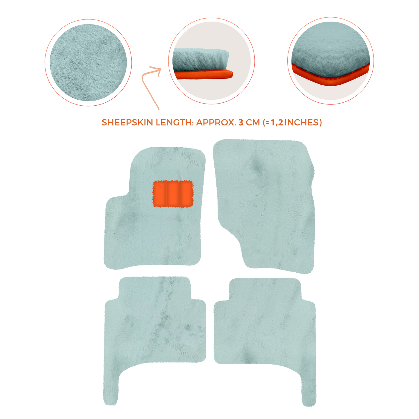 Premium Quality Sheepskin Floor Mats for Porsche 550 (1953-1956)