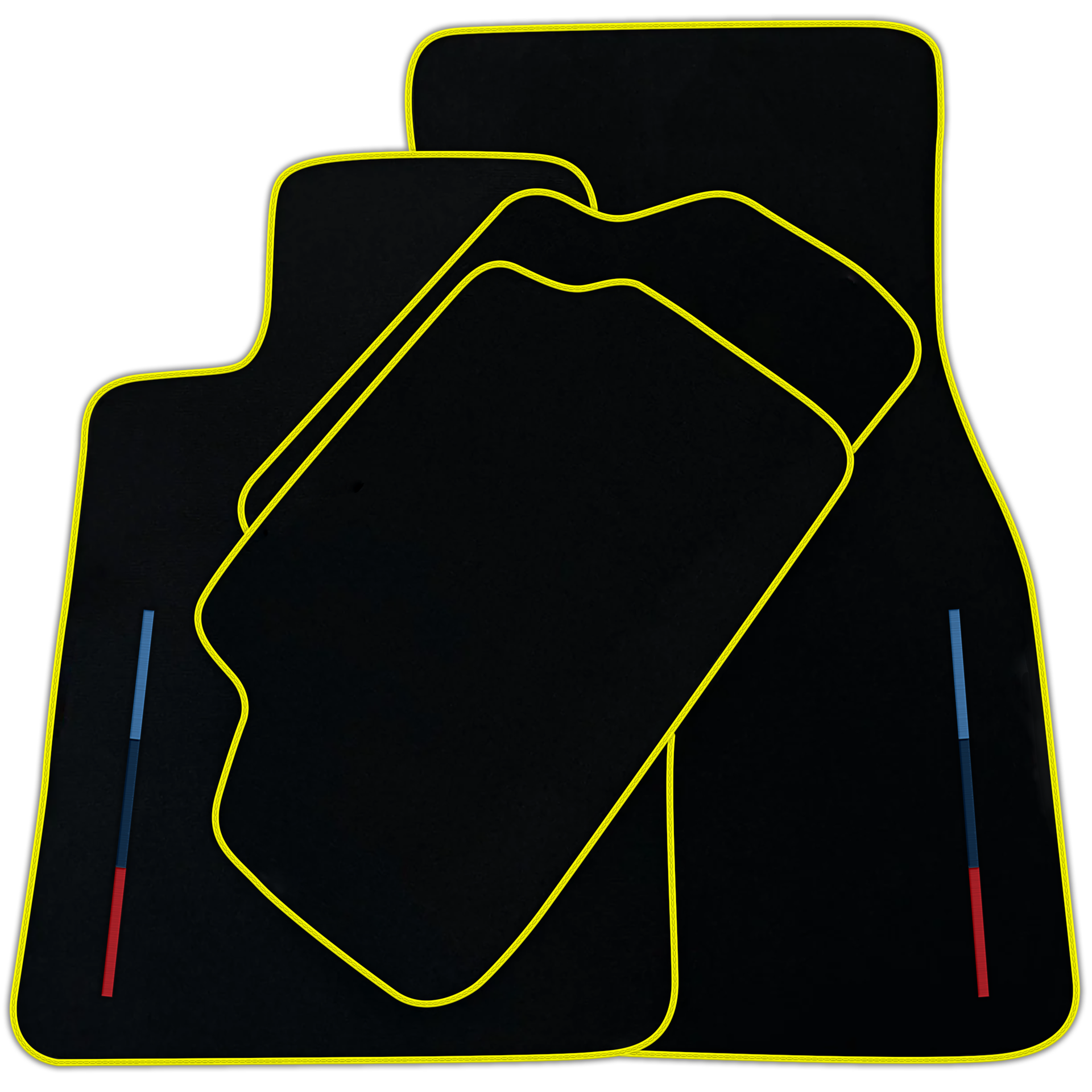 Black Floor Mats for BMW XM G09 (2023-2024) with Color Stripes Tailored Set Perfect Fit | Various Trim Colors