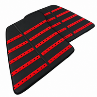 Black Leather Floor Mats with Red Daytona Design for Ferrari SF90 Stradale (2019-2024)