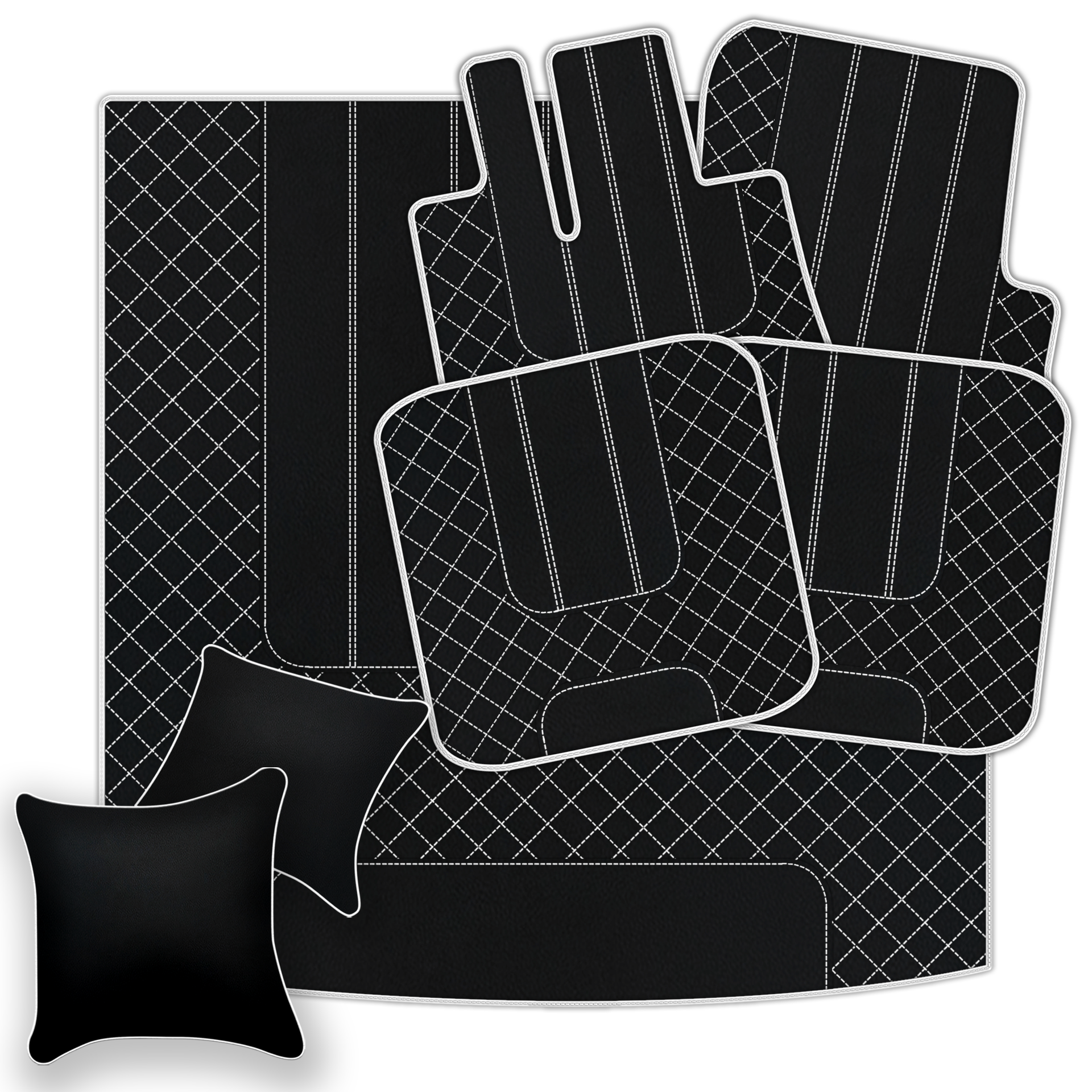 Premium Black Leather Floor Mats for Bentley Arnage T (1998-2009)