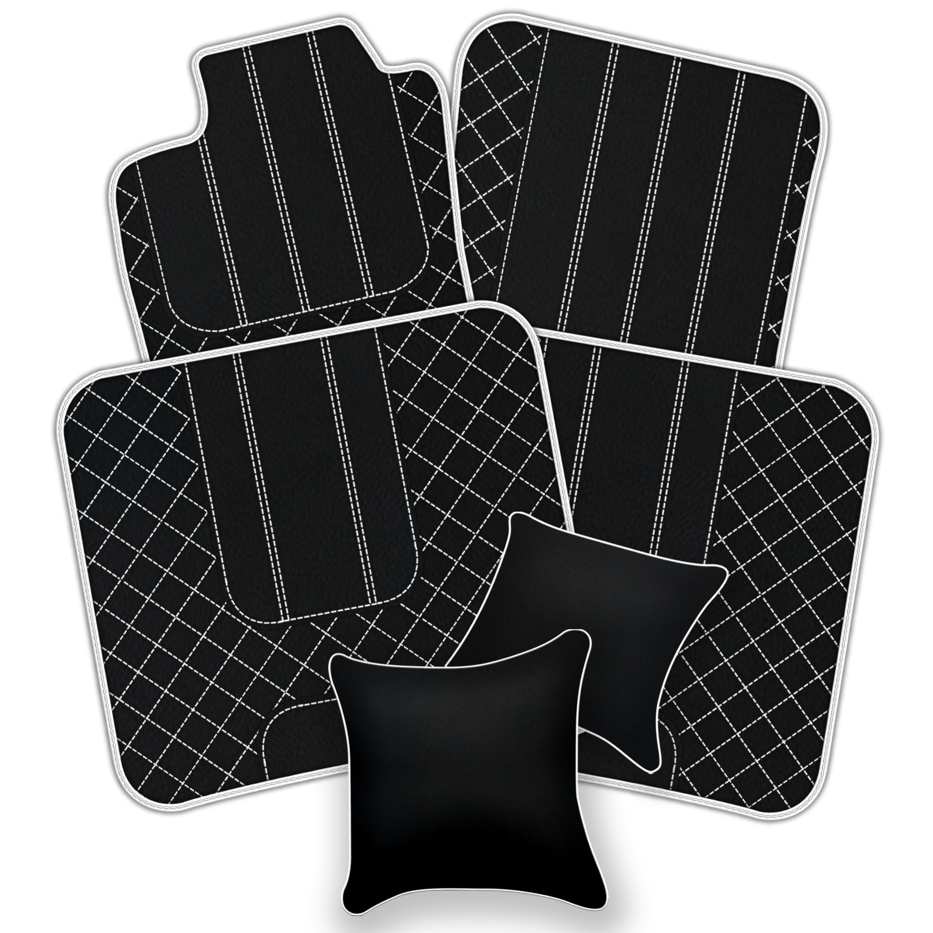 Schwarze Fußmatten für Bentley Continental GT (2018–2023) mit Leder - AutoWin