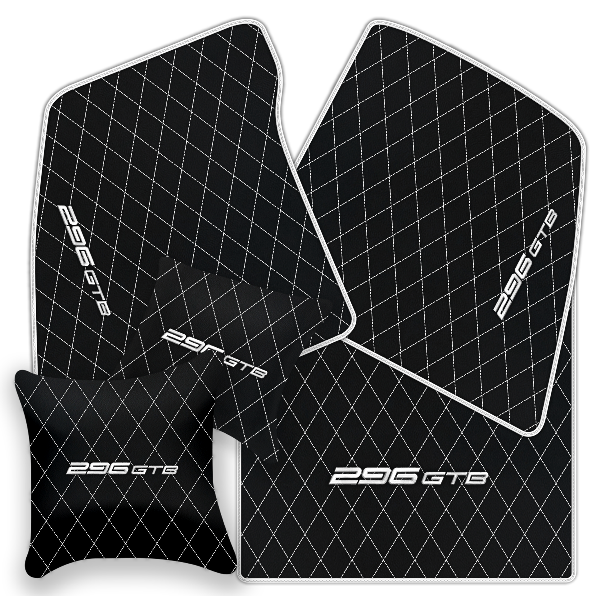 Premium Custom Black Leather Floor Mats for Ferrari FF (2011-2016)