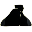 Custom Black Floor Mats for Ferrari Mondial Convertible (1983-1993) with Leather