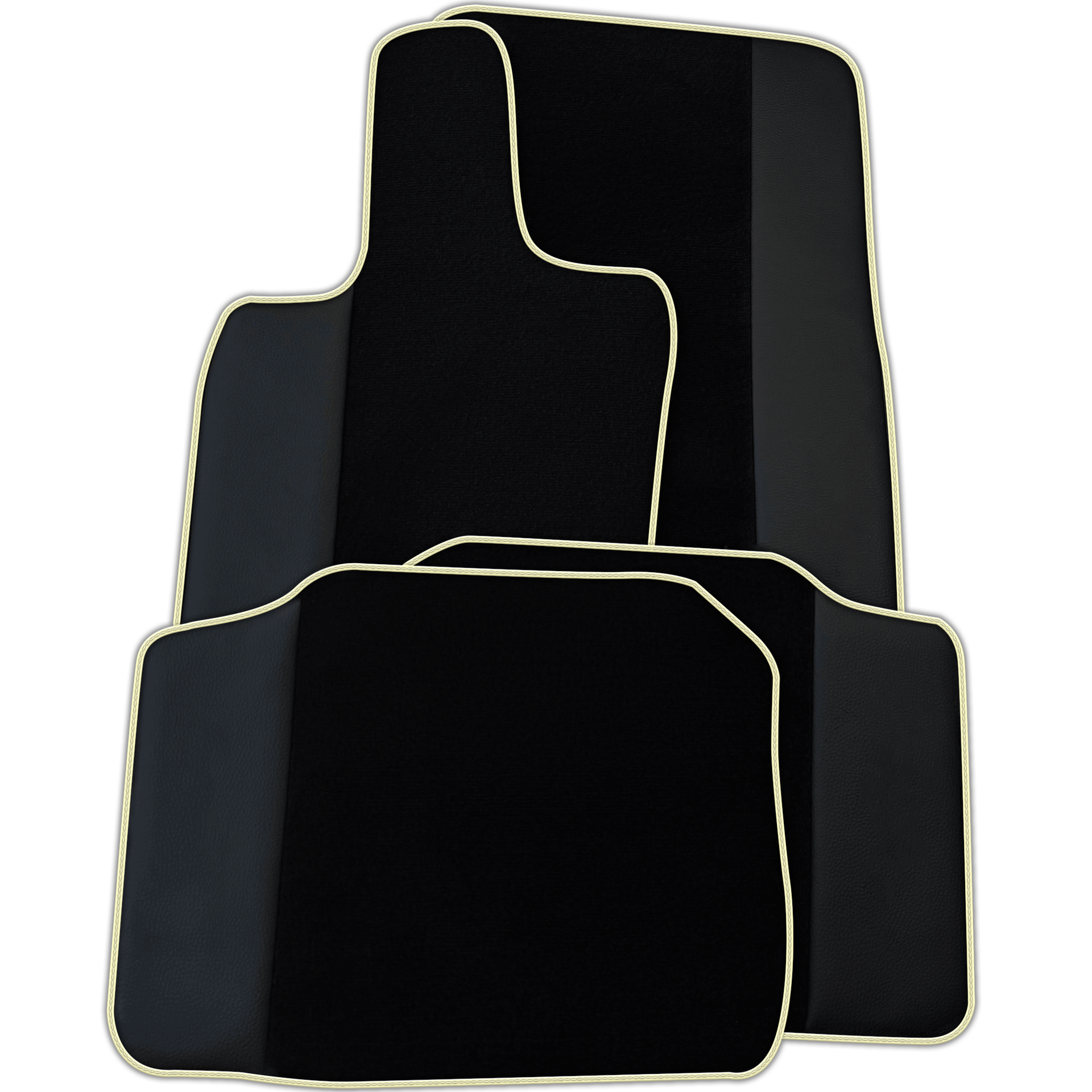 Custom Black Floor Mats for Porsche Panamera (2009-2016) with Leather