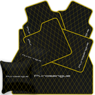 Premium Black Leather Floor Mats for Rolls Royce Shadow (1965-1977)