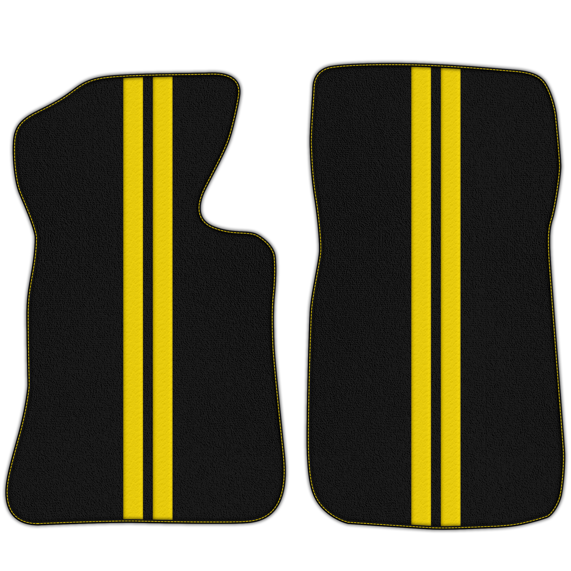 Black Floor Mats with Leather Line for Chevrolet Corvette C2 (1963-1967) - Various Colors