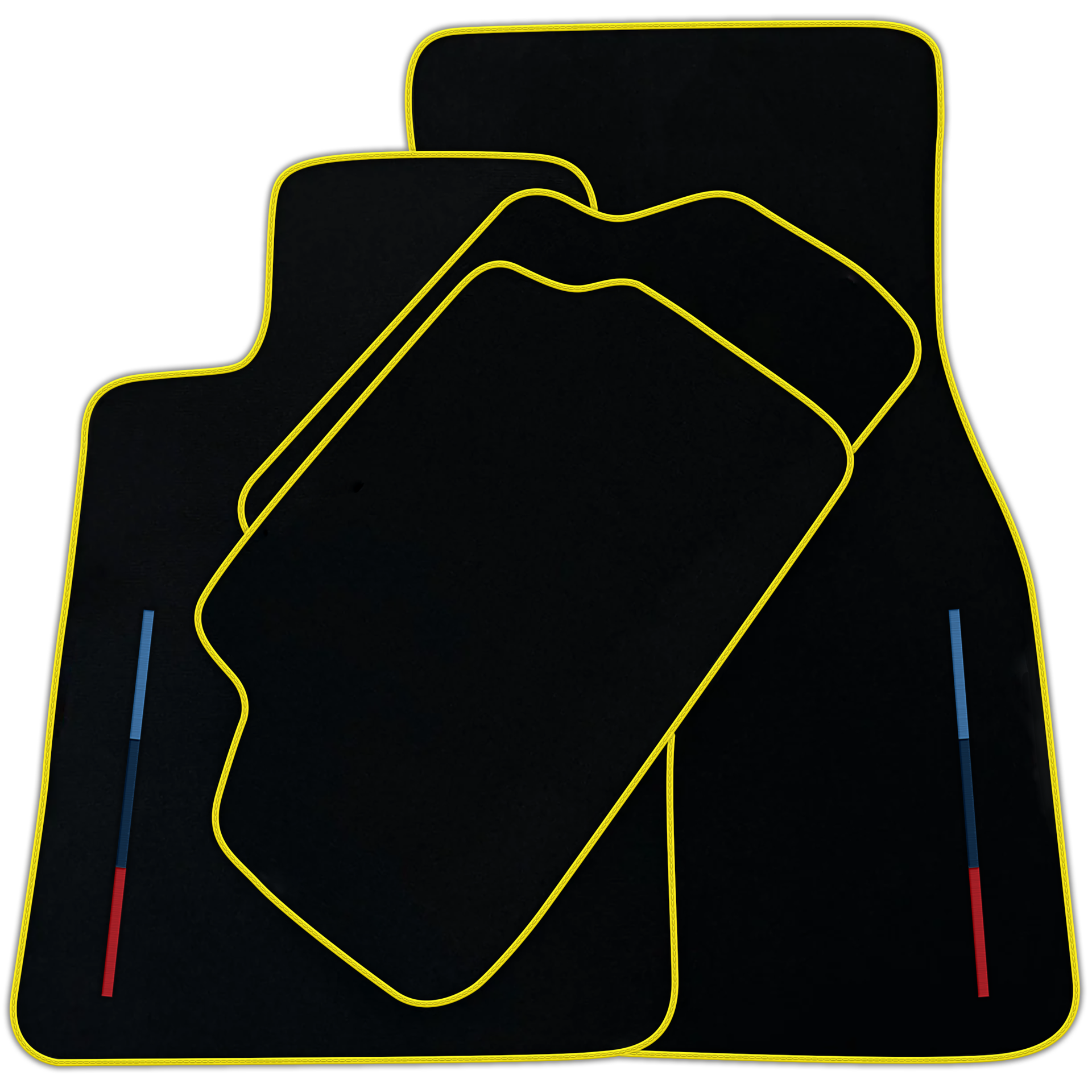 Black Floor Mats For BMW Z4 Series E89 With Color Stripes and Beige Trim Tailored Set Perfect Fit | Various Trim Colors