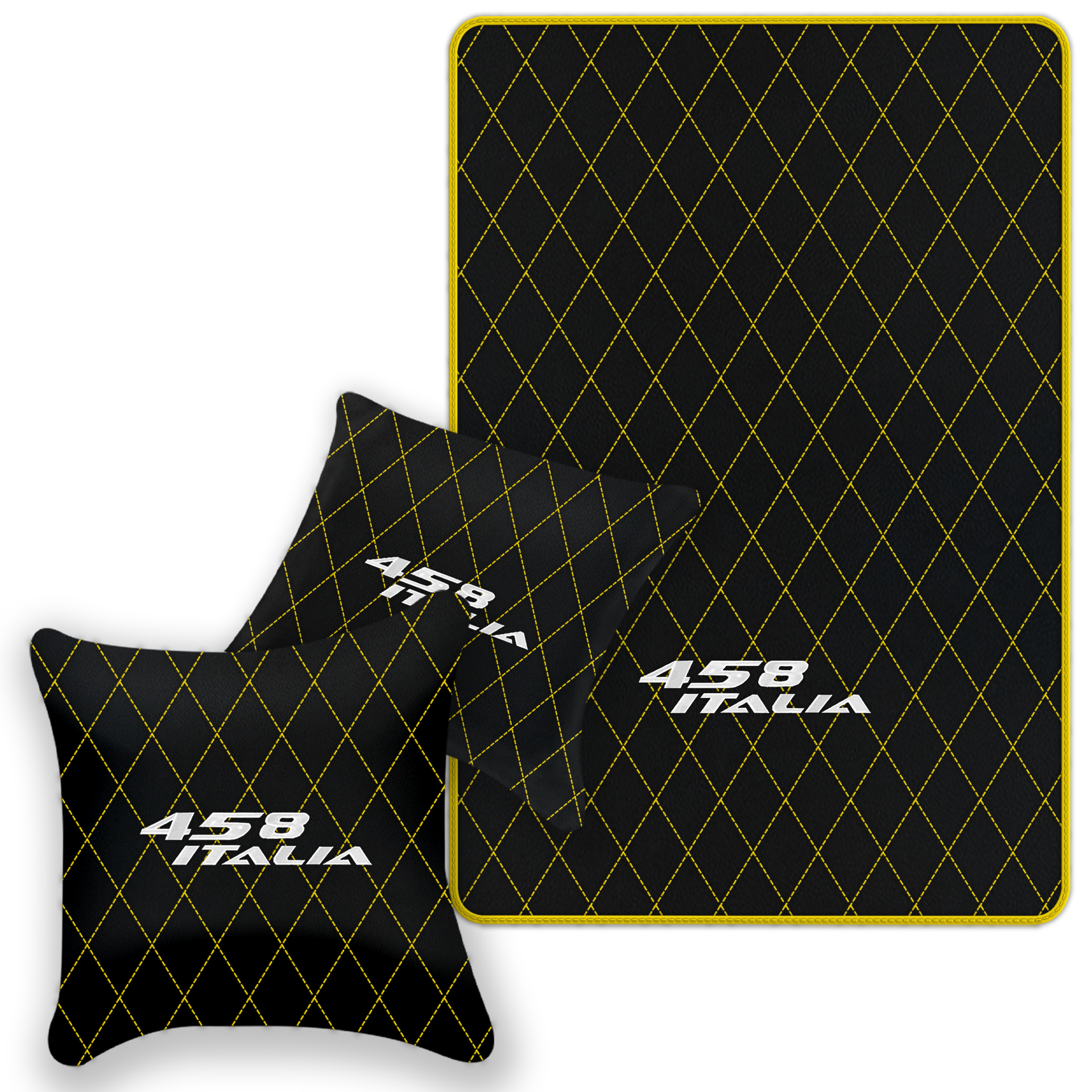 Premium Black Leather Floor Mats for Ferrari 458 Spider (2012-2015)