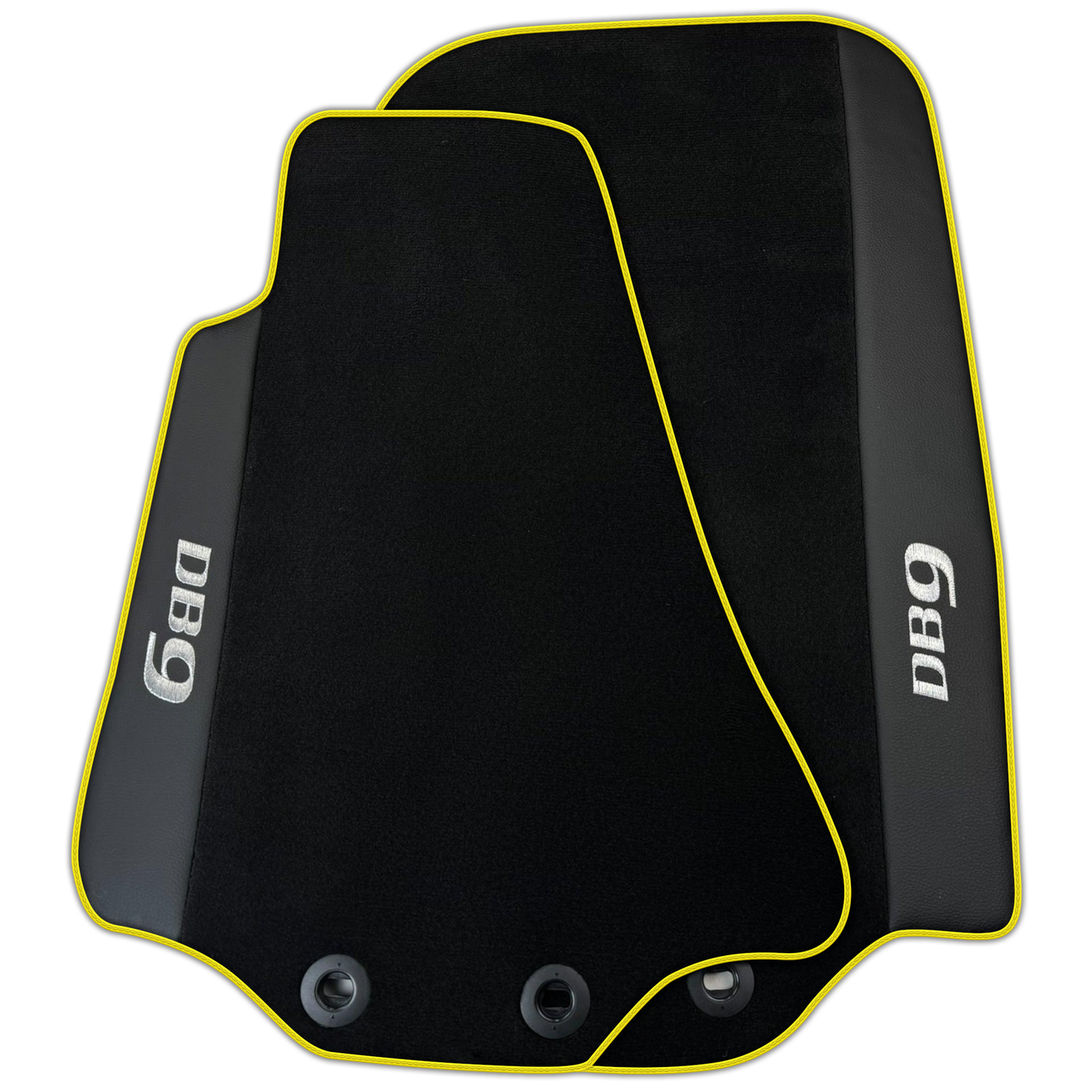 Black Floor Mats for Aston Martin DB9 Volante (2004-2016) Convertible with Leather