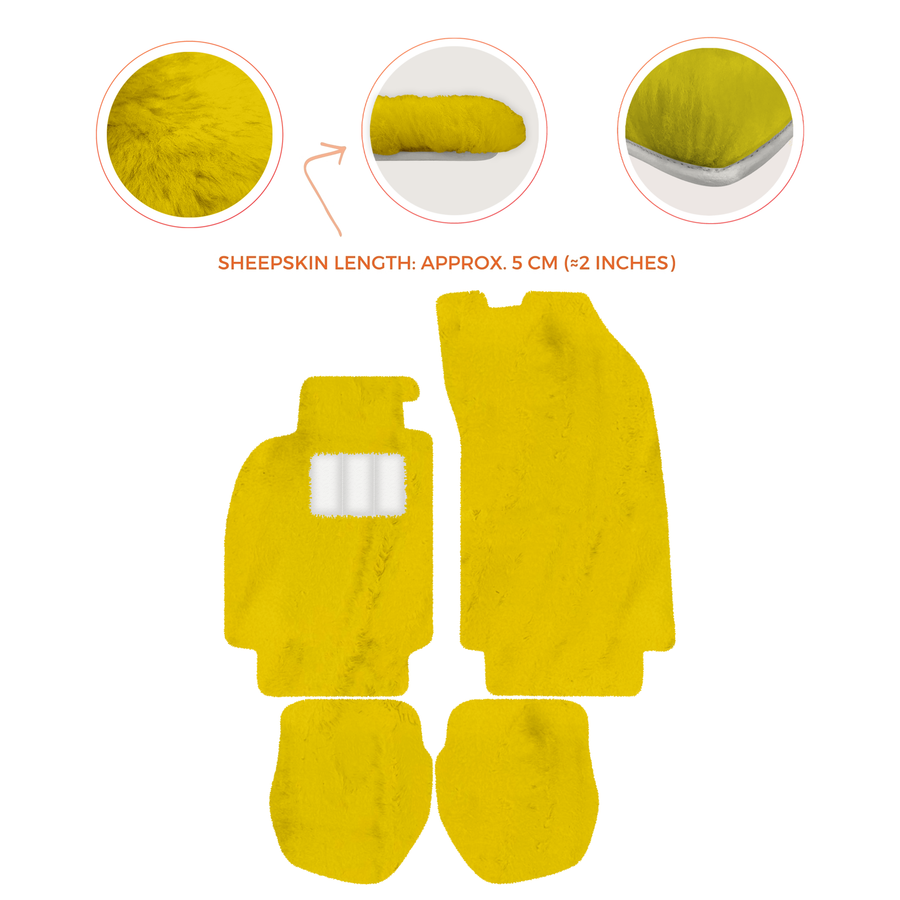 Sheepskin Floor Mats for Porsche 911 - 964 (1989-1994) - Sheepskin Length, Various Color Options