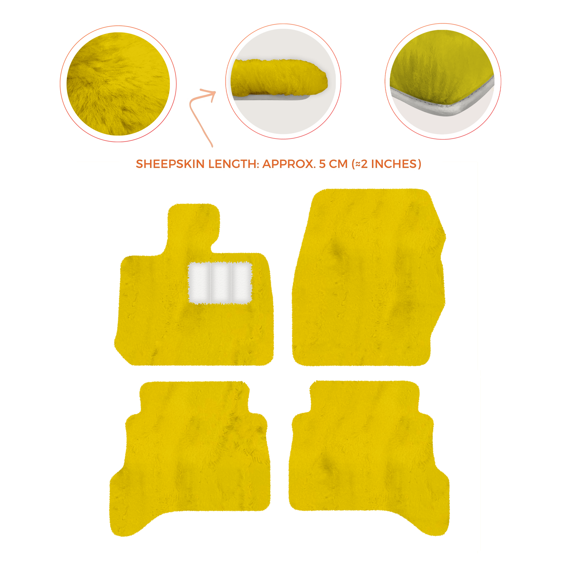 Premium Sheepskin Floor Mats for Land Rover Defender 90 (2007-2020)