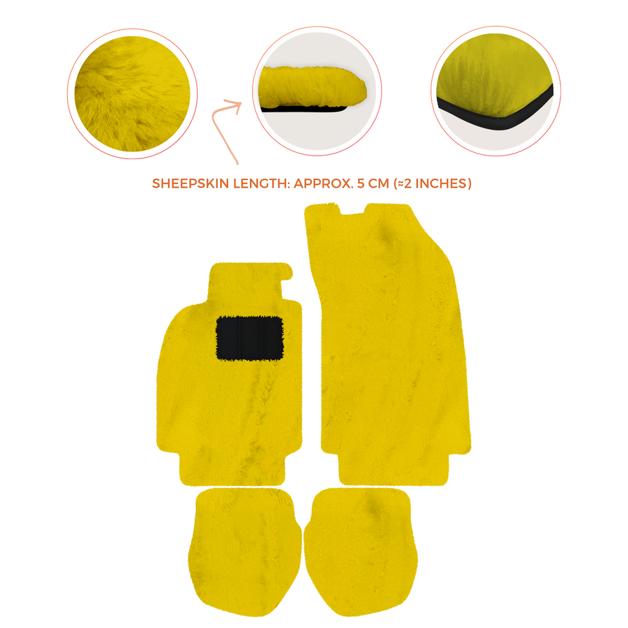Sheepskin Floor Mats for Porsche 911 - 964 (1989-1994) - Sheepskin Length, Various Color Options
