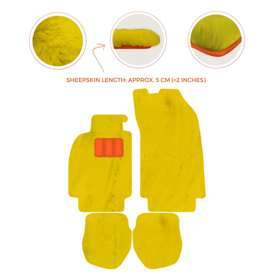 Sheepskin Floor Mats for Porsche 911 - 964 (1989-1994) - Sheepskin Length, Various Color Options